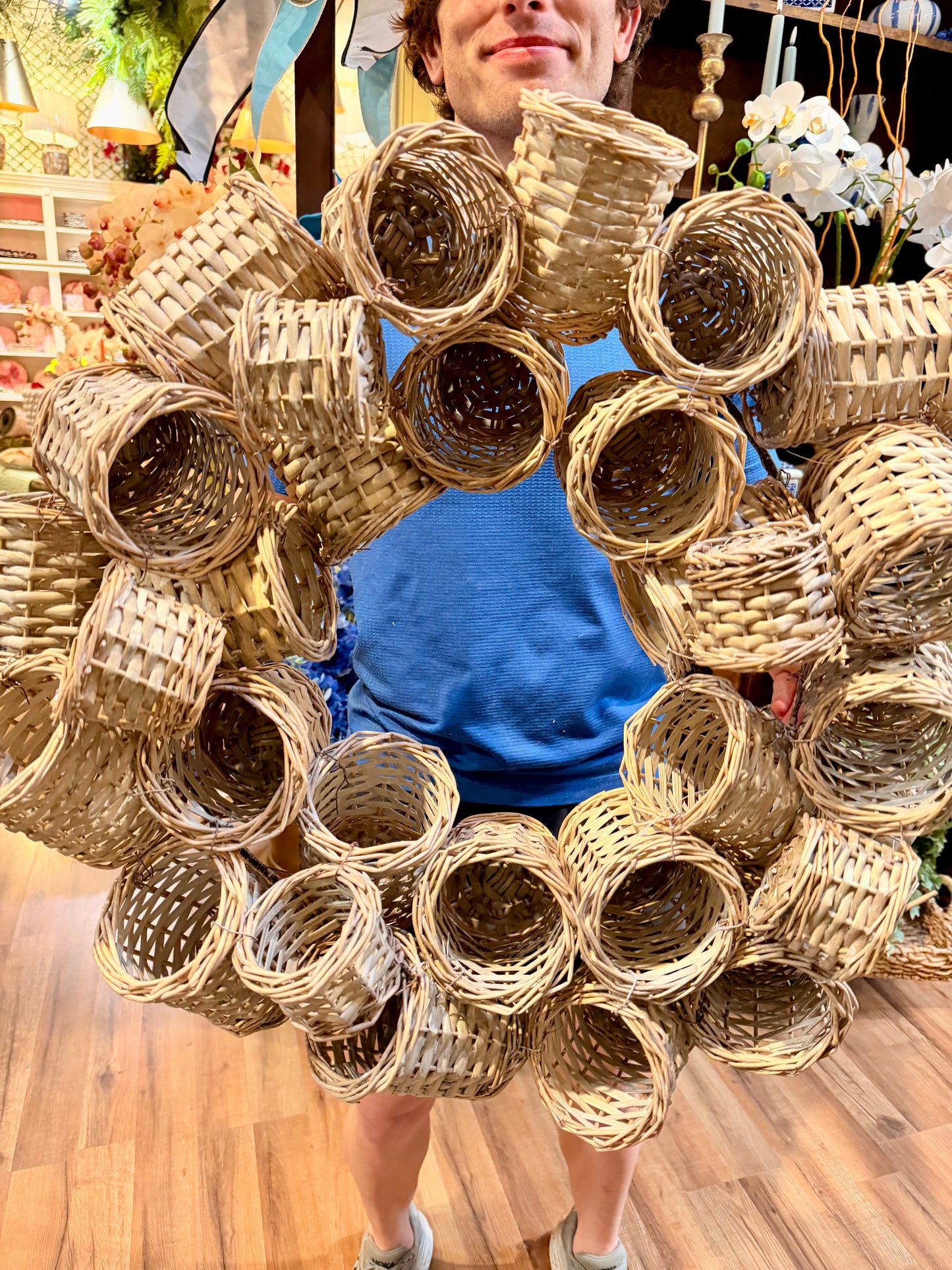 Woven Basket Wreath 28"