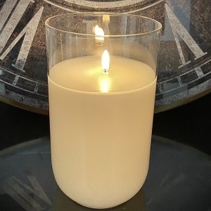 Battery Operated Ivory Silhouette Candle 4.75"x 8"