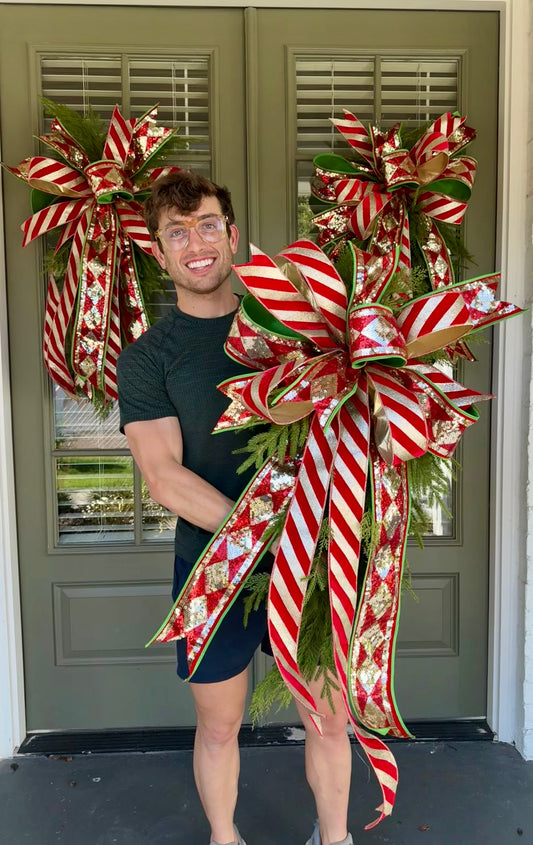 Christmas swag with handtied bow! About 3 feet long.
