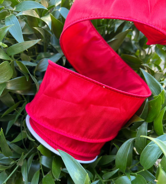 JME heavy wired ribbon Red Taffeta 2.5"x 10yds