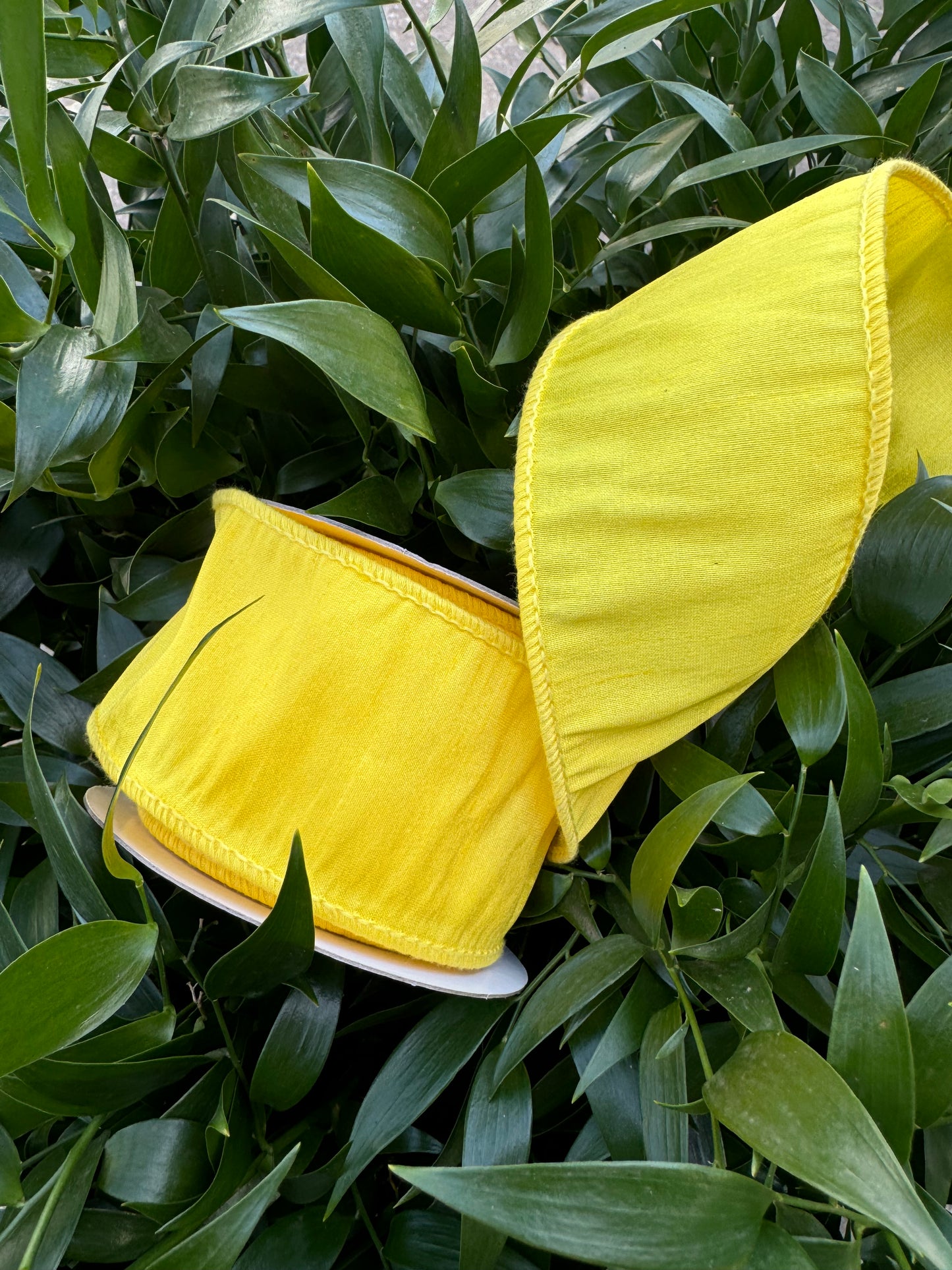 JME heavy wired ribbon. YELLOW Dupion 2.5"x 10YDS