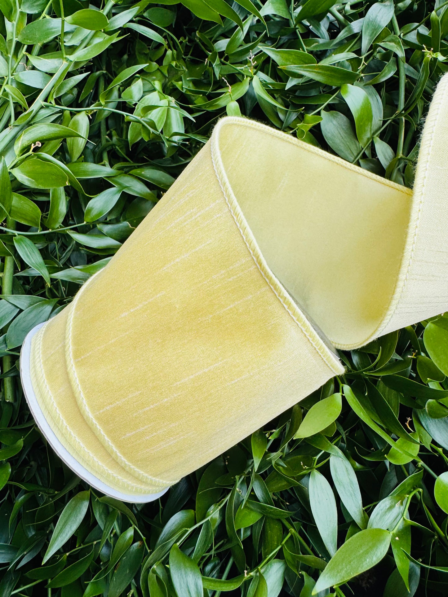 JME heavy wired ribbon. YELLOW Dupion 4"x 10YDS