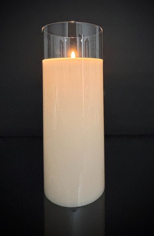Battery Operated Ivory Empire Pillar Candle 6"x 15.25"