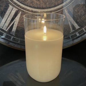 Battery Operated Ivory Silhouette Candle 4.75"x 6"