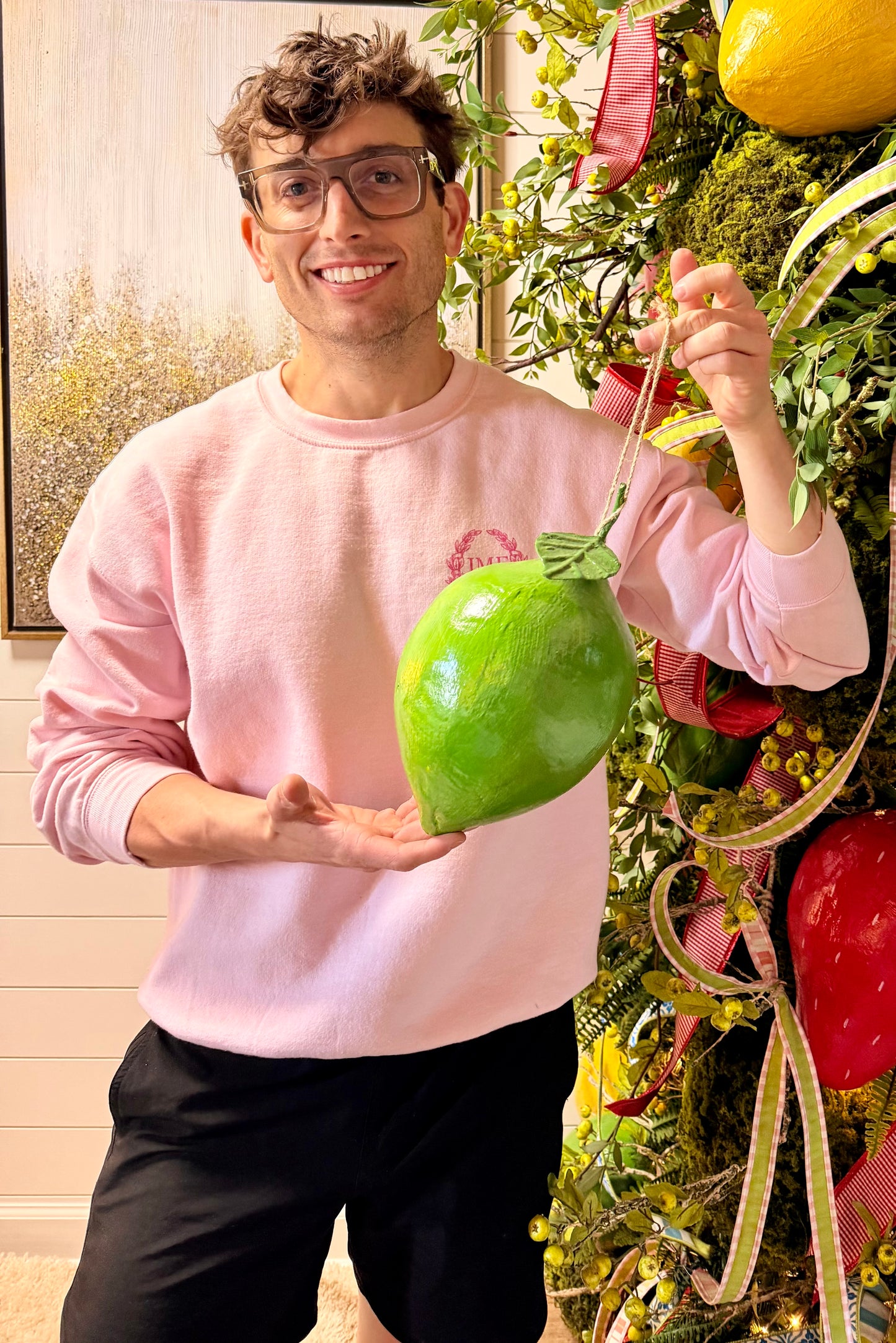 Paper Mache Hanging Lime 10"