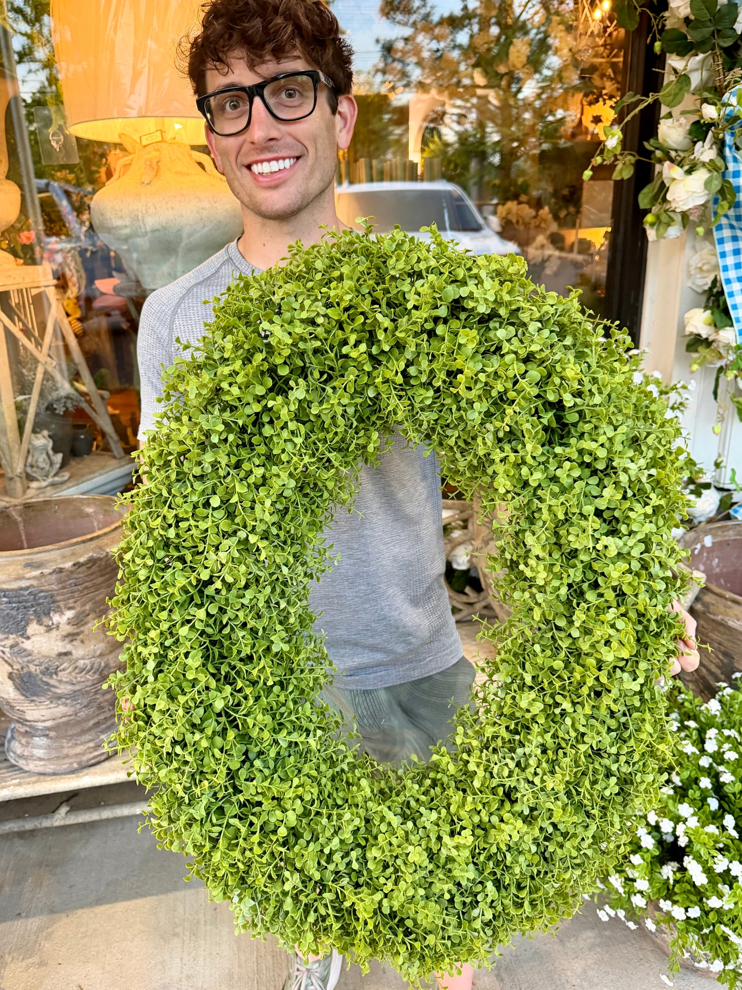 Oval Sedum Wreath 24" x 32"
