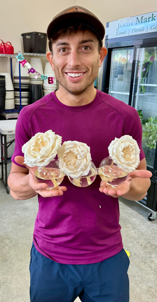 Paper flower oil diffuser with glass bubble vase. 3 BLOOM. “Y’all” scent. A Beautiful scent of Saltwater, driftwood and citrus! The perfect hostess gift.