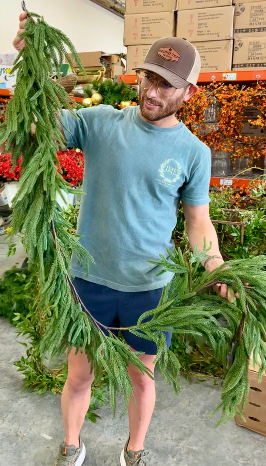 6' Real Touch Mixed  Pine Garland