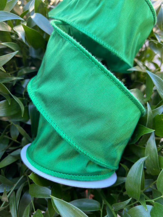 JME heavy wired ribbon Green Taffeta 2.5"x 10yds