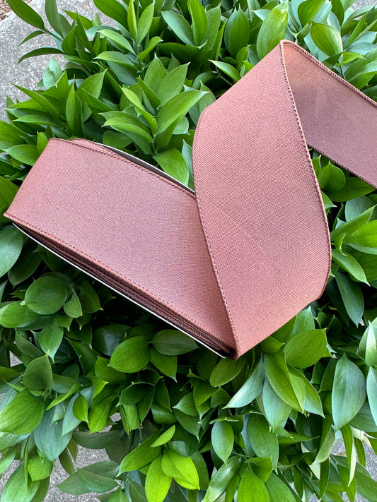Brown Polyester Wired Ribbon 2.5"x 50YDS
