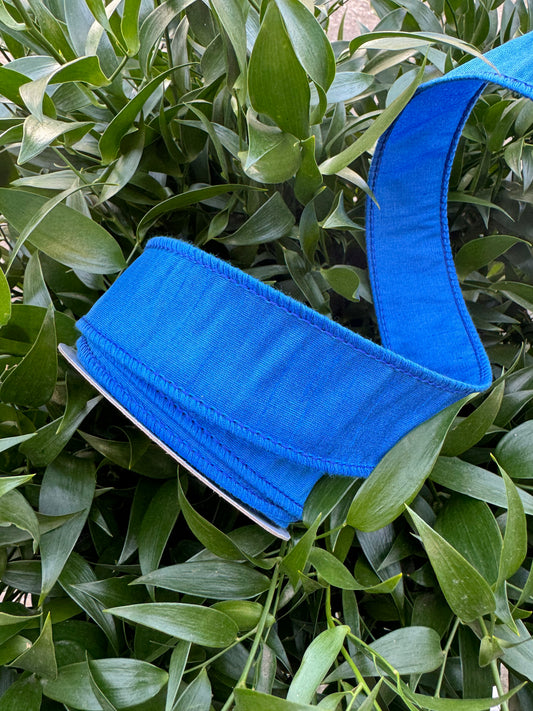 JME heavy wired ribbon. Royal Blue dupion 1.5" x 10 yards