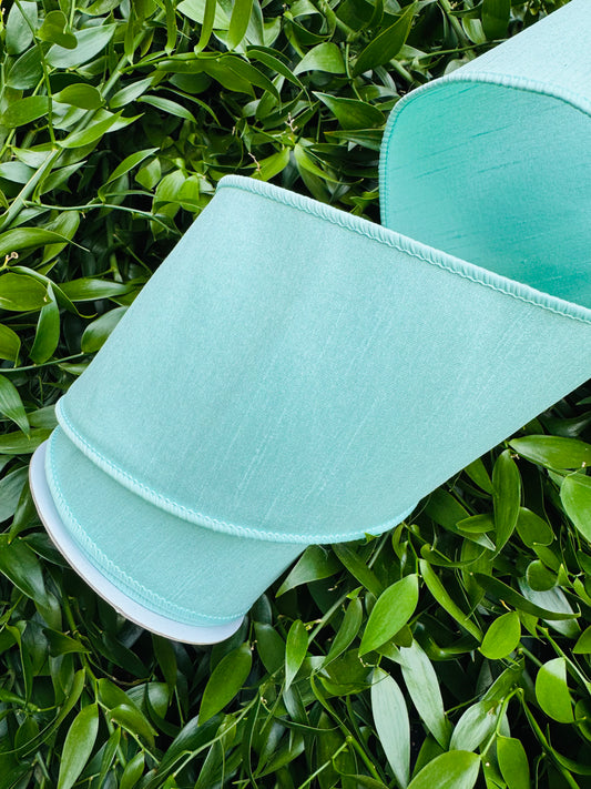 JME heavy wired ribbon. BLUE Dupion 4"x 10YDS