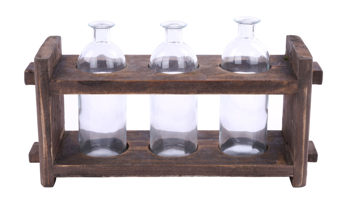 16.5in x9in Wood/Glass Bottle Tray x3 - Default Title