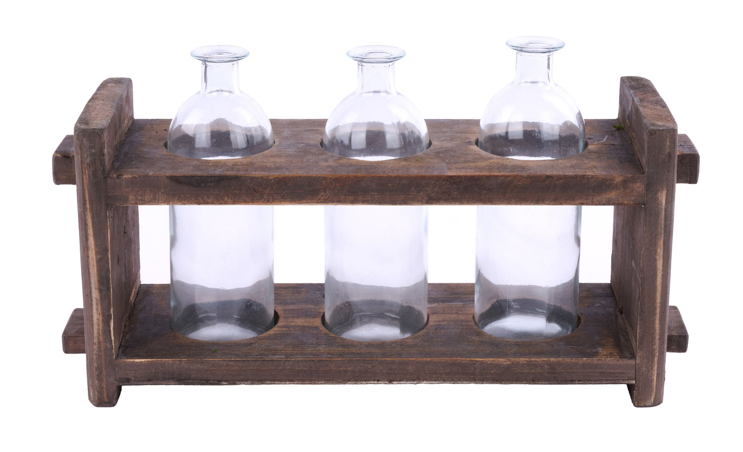 16.5in x9in Wood/Glass Bottle Tray x3 - Default Title